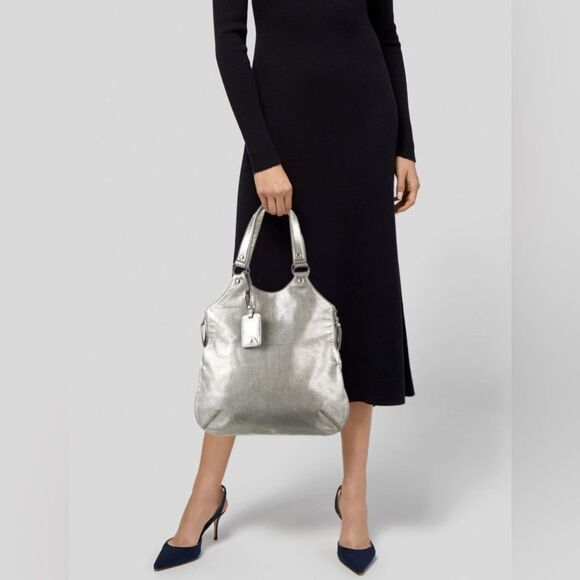 *Yves Saint Laurent* Metallic *Rive Gauche* Tote HandBag - Picture 2 of 7
